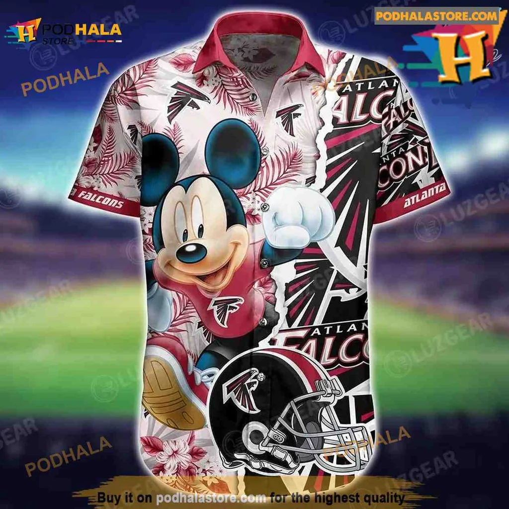 Atlanta Falcons Mickey Mouse Hawaiian Shirt With Tropical Design