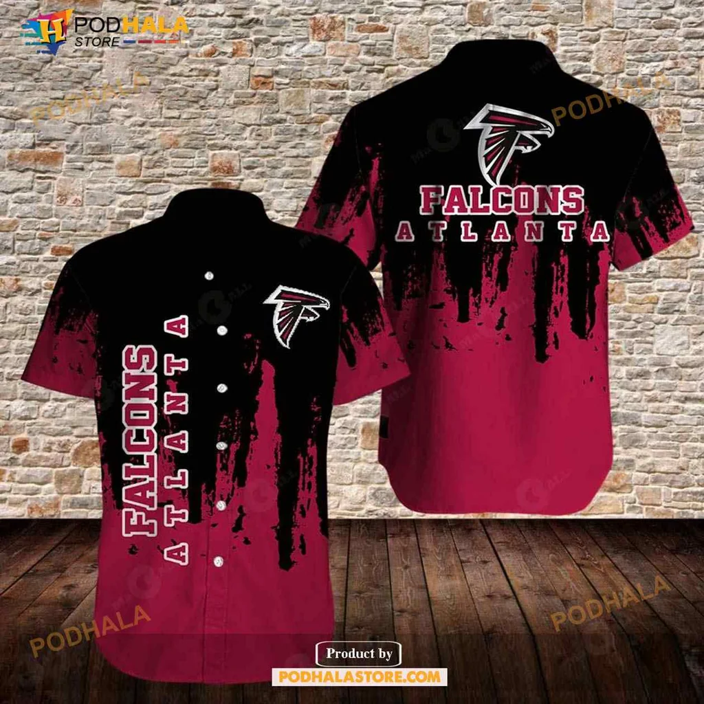 Atlanta Falcons Red Hawaiian Shirt With Bold Team Logo And Splatter Design