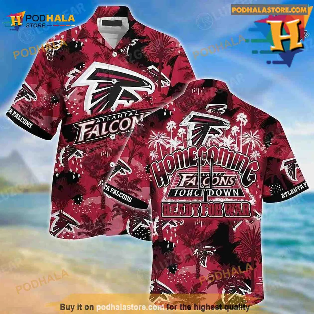Atlanta Falcons Summer Aloha Shirt With Tropical Motifs