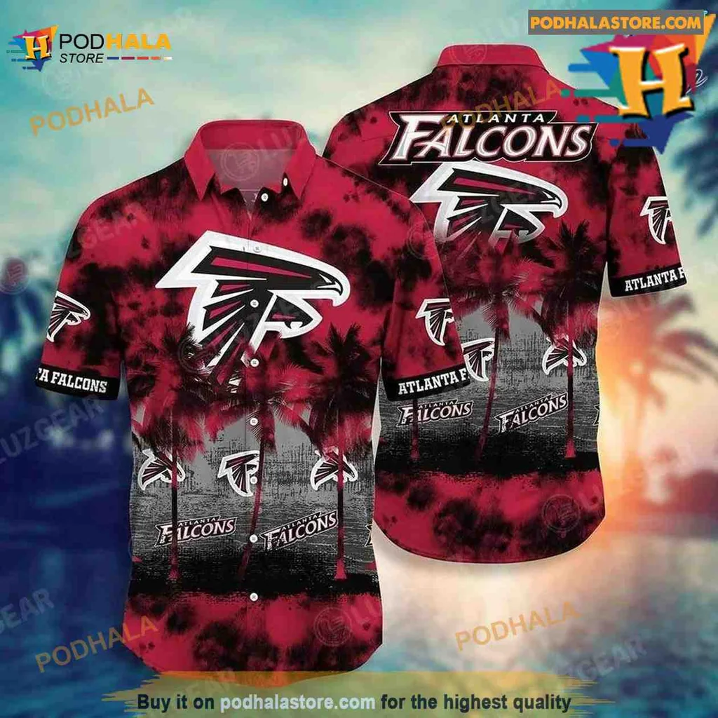 Atlanta Falcons Tropical Aloha Shirt With Bold Logo And Summer Vibes