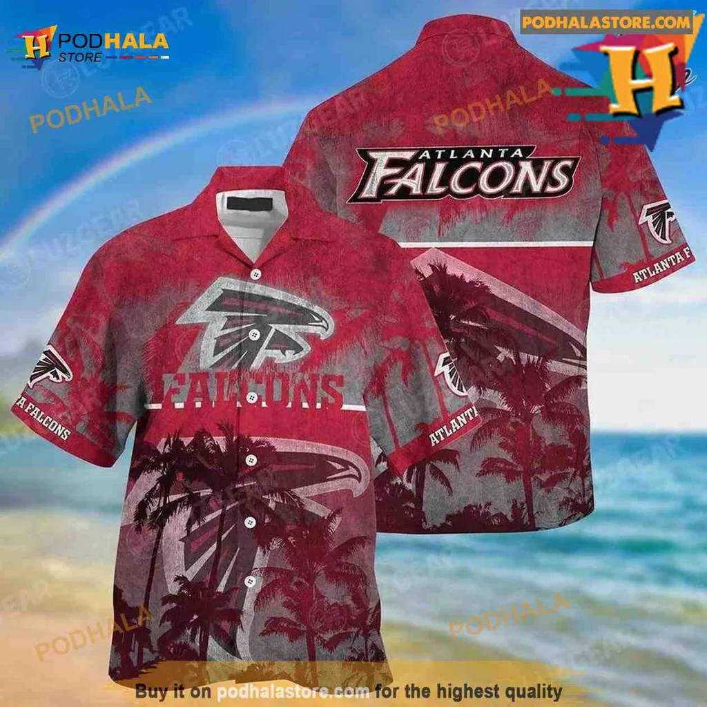 Atlanta Falcons Tropical Aloha Shirt With Bold Logo And Summer Vibes