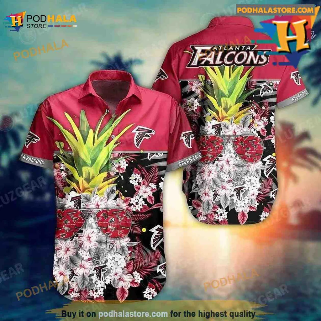 Atlanta Falcons Tropical Aloha Shirt With Pineapple Design For Nfl Fans