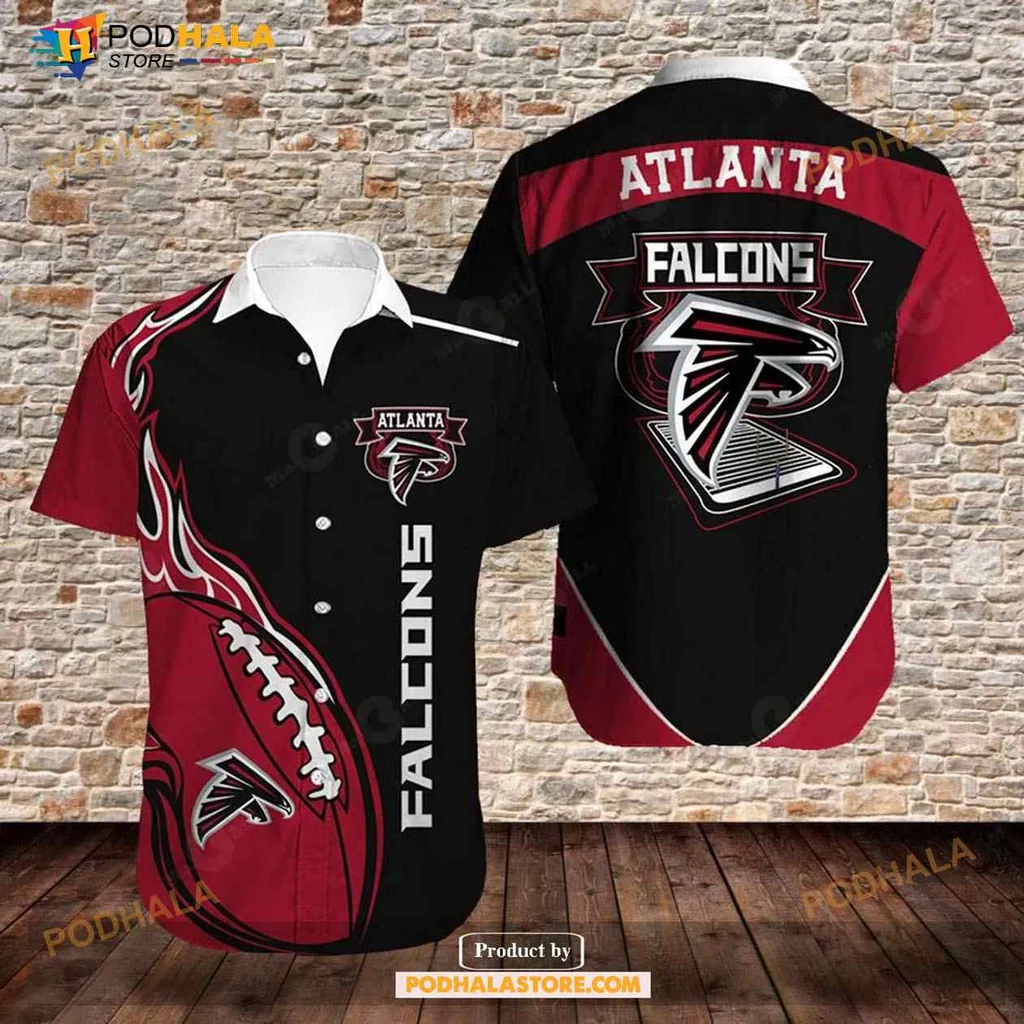 Atlanta Falcons Tropical Hawaiian Shirt For Men, Bold Black And Red Design