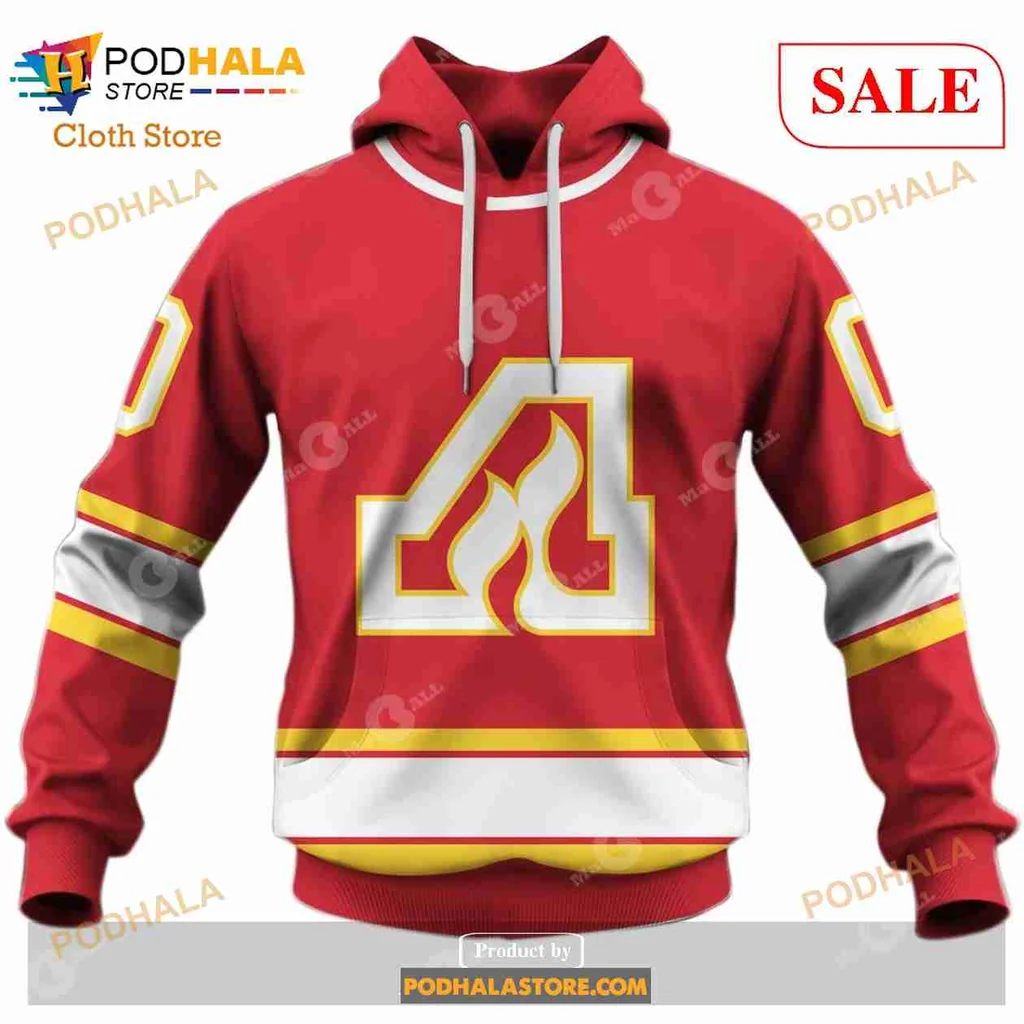 Atlanta Flames Vintage Hoodie With 3d Logo And Stripes