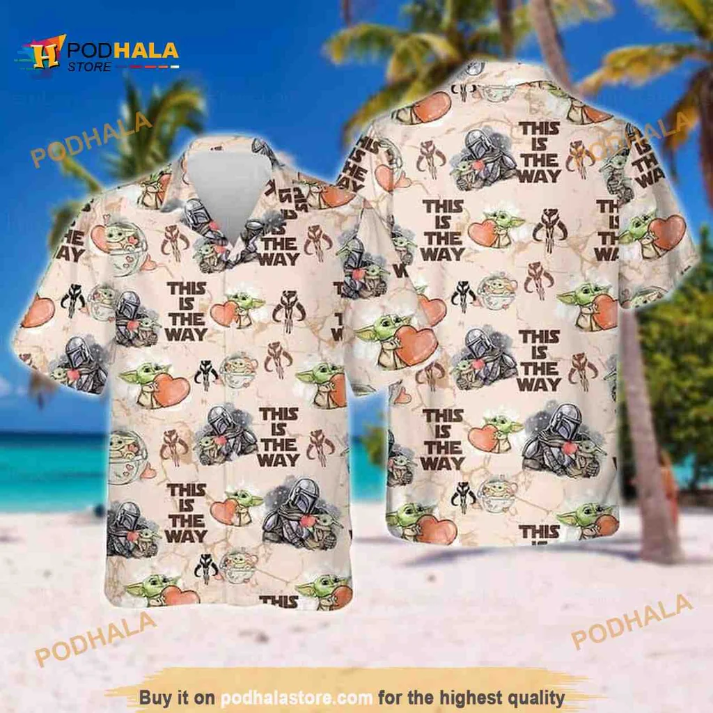 Baby Yoda Darth Vader Aloha Shirt, This Is The Way Hawaiian Shirt