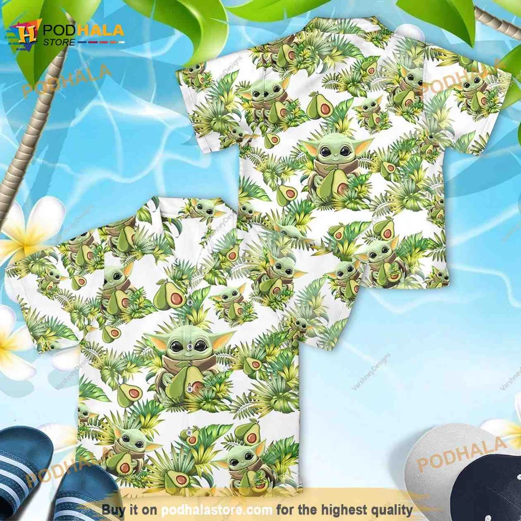 Baby Yoda Tropical Hawaiian Shirt Featuring Playful Designs And Colors