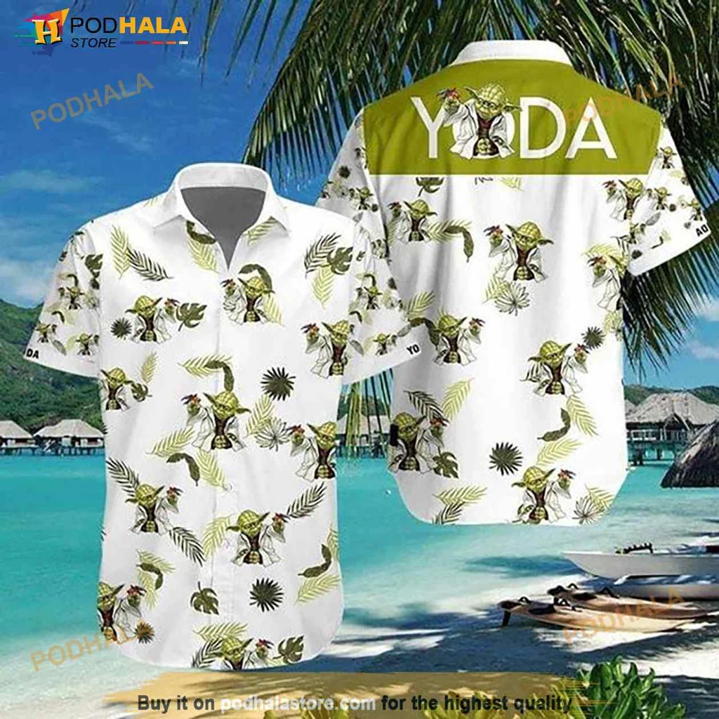 Baby Yoda Tropical Hawaiian Shirt With Playful Green Character Design