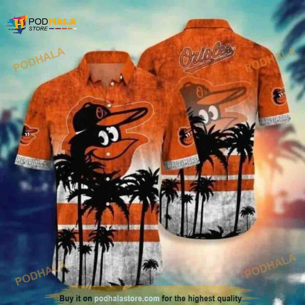 Baltimore Orioles Beach Hawaiian Shirt With Tropical Palm Trees