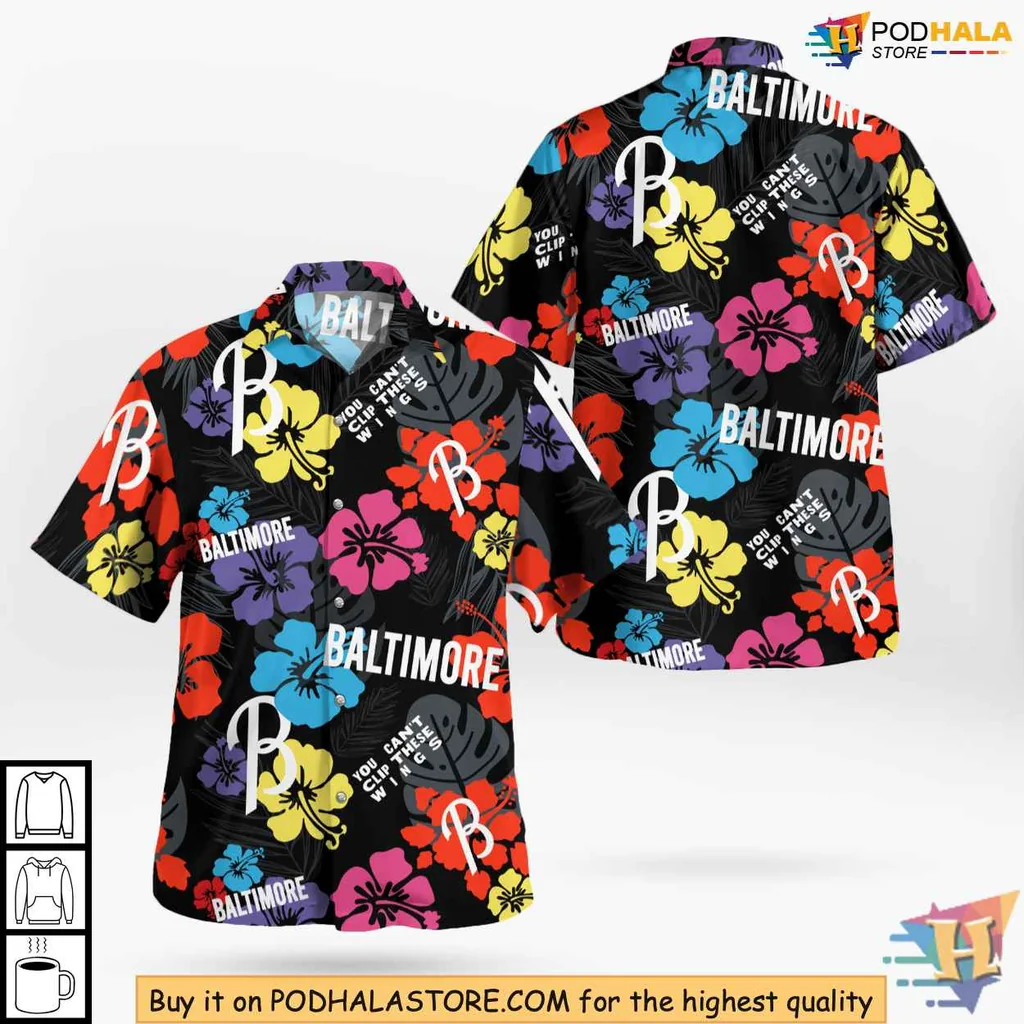 Baltimore Orioles Floral Hawaiian Shirt With Hibiscus Design