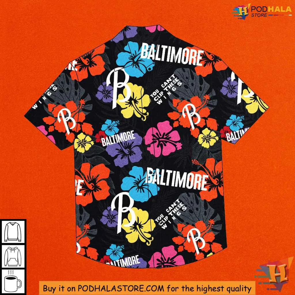 Baltimore Orioles Floral Aloha Shirt With Hibiscus Design Baltimore Orioles Floral Aloha Shirt With Hibiscus Design