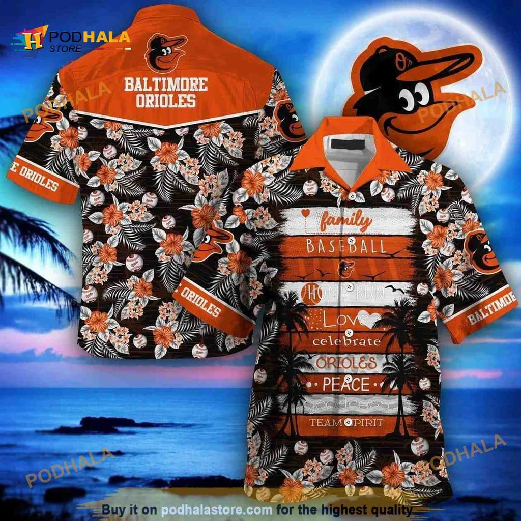 Baltimore Orioles Hawaiian Shirt, Family Baseball Spirit With Tropical Design