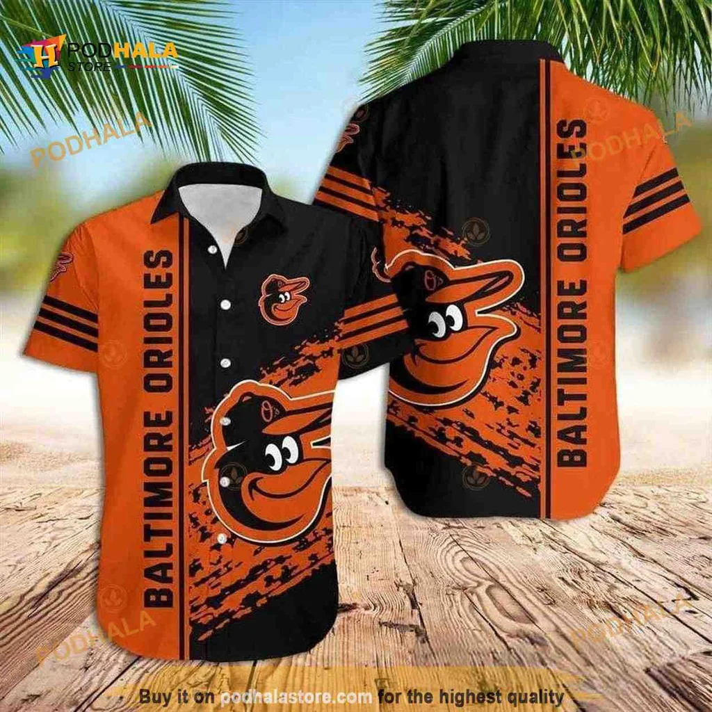 Baltimore Orioles Hawaiian Shirt Featuring Playful Oriole Mascot Design
