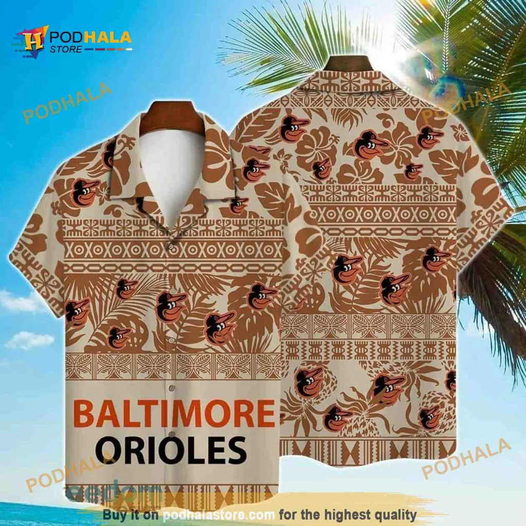 Baltimore Orioles Hawaiian Shirt With Tropical Motifs And Orioles Design