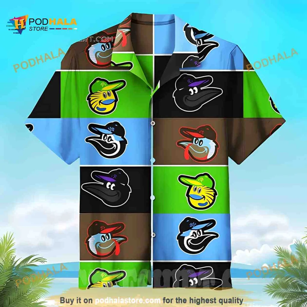 Baltimore Orioles Hawaiian Shirt With Vibrant Team Logos