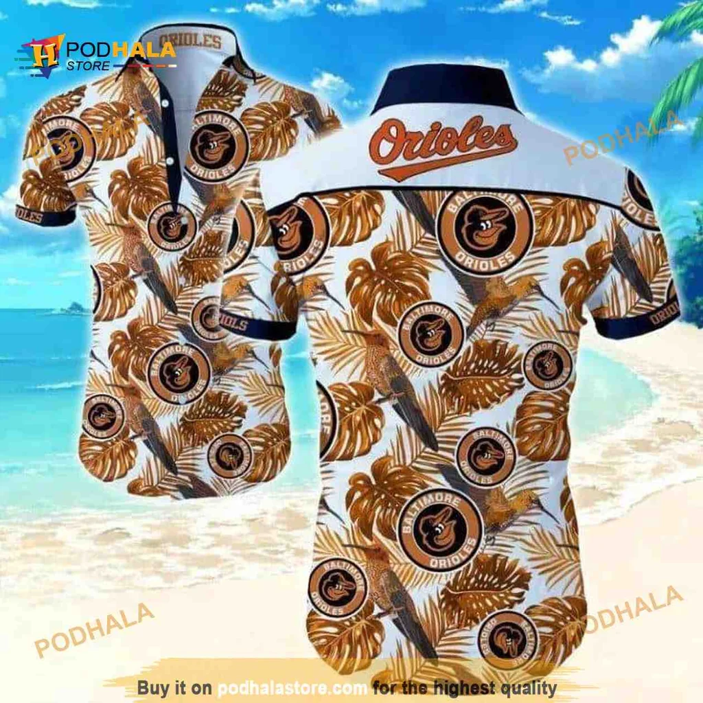 Baltimore Orioles Tropical Hawaiian Shirt With Vibrant Leaves Design