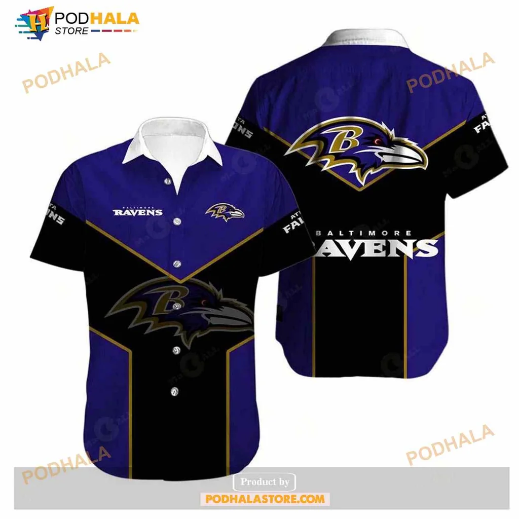 Baltimore Ravens Aloha Shirt Featuring Bold Team Logo And Colors