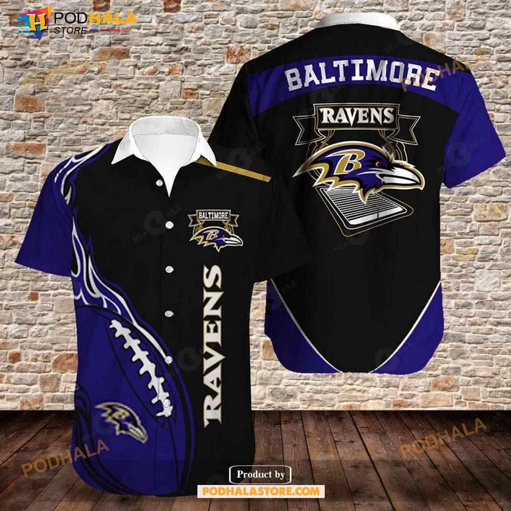 Baltimore Ravens Tropical Aloha Shirt Featuring Bold Team Colors And Design