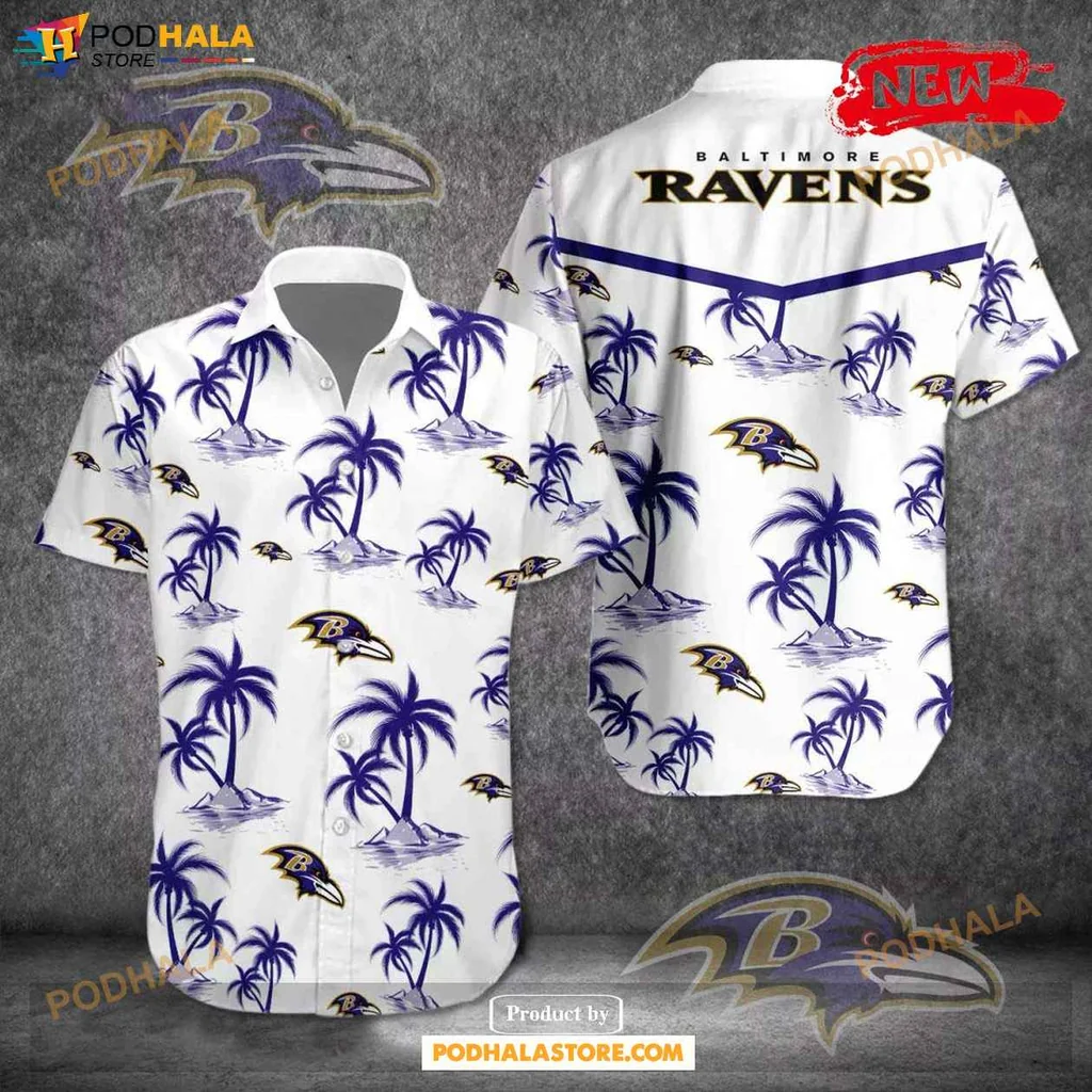 Baltimore Ravens Tropical Shirt, Vibrant Summer Button Shirt With Palm Trees