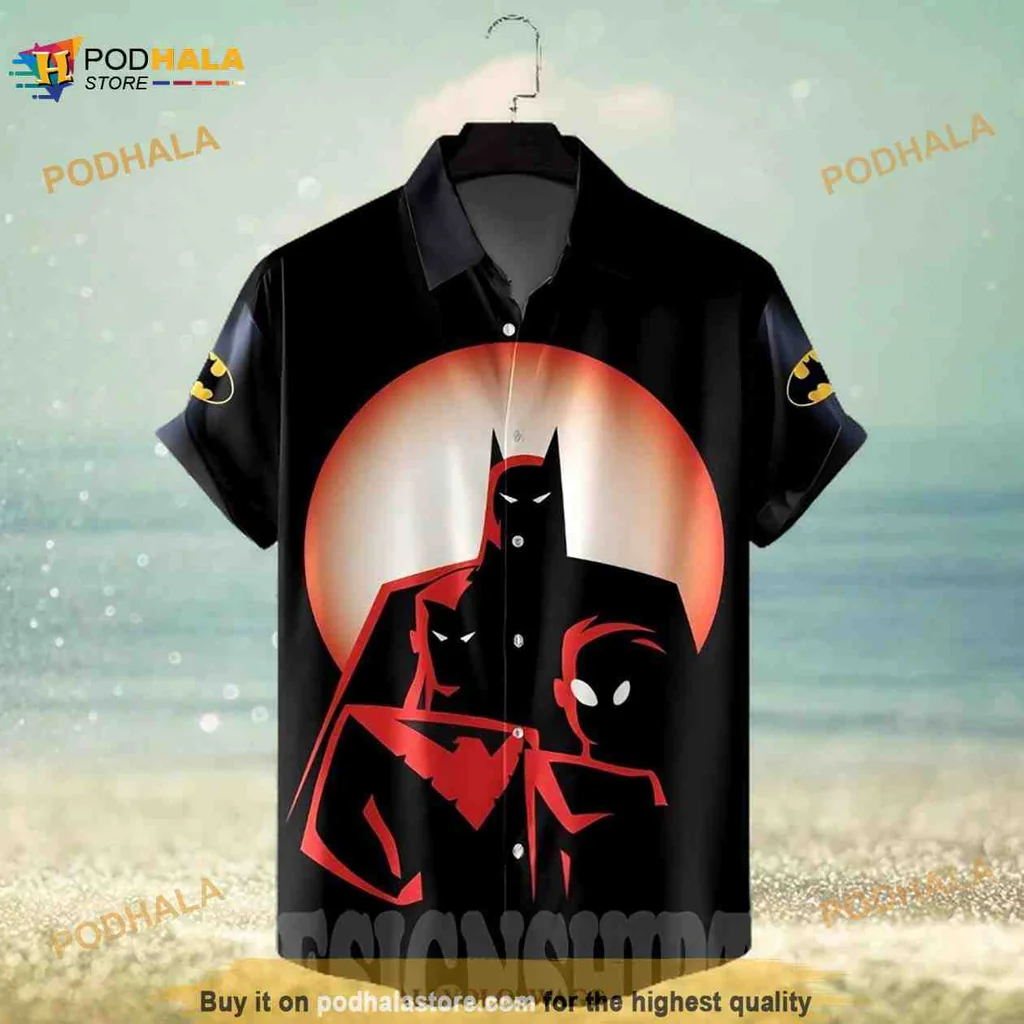 Batman Animated Hawaiian Shirt With Iconic Logo And Bold Design
