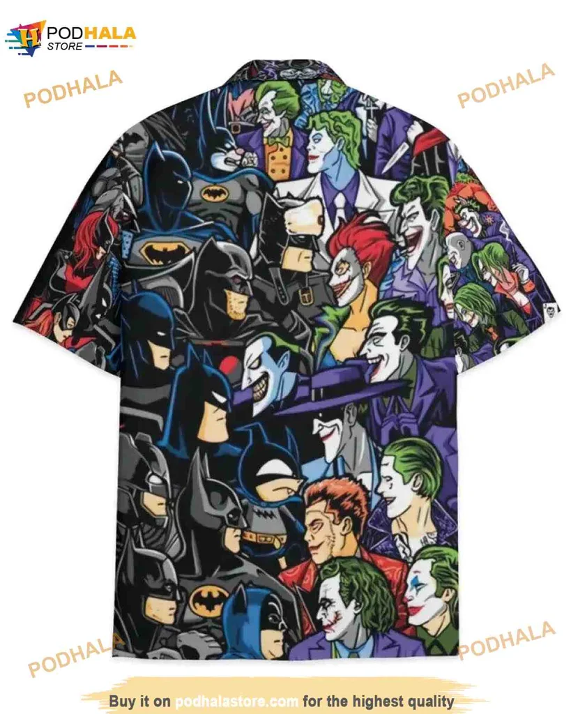 Batman Joker Aloha Shirt Featuring Iconic Clash Of Heroes