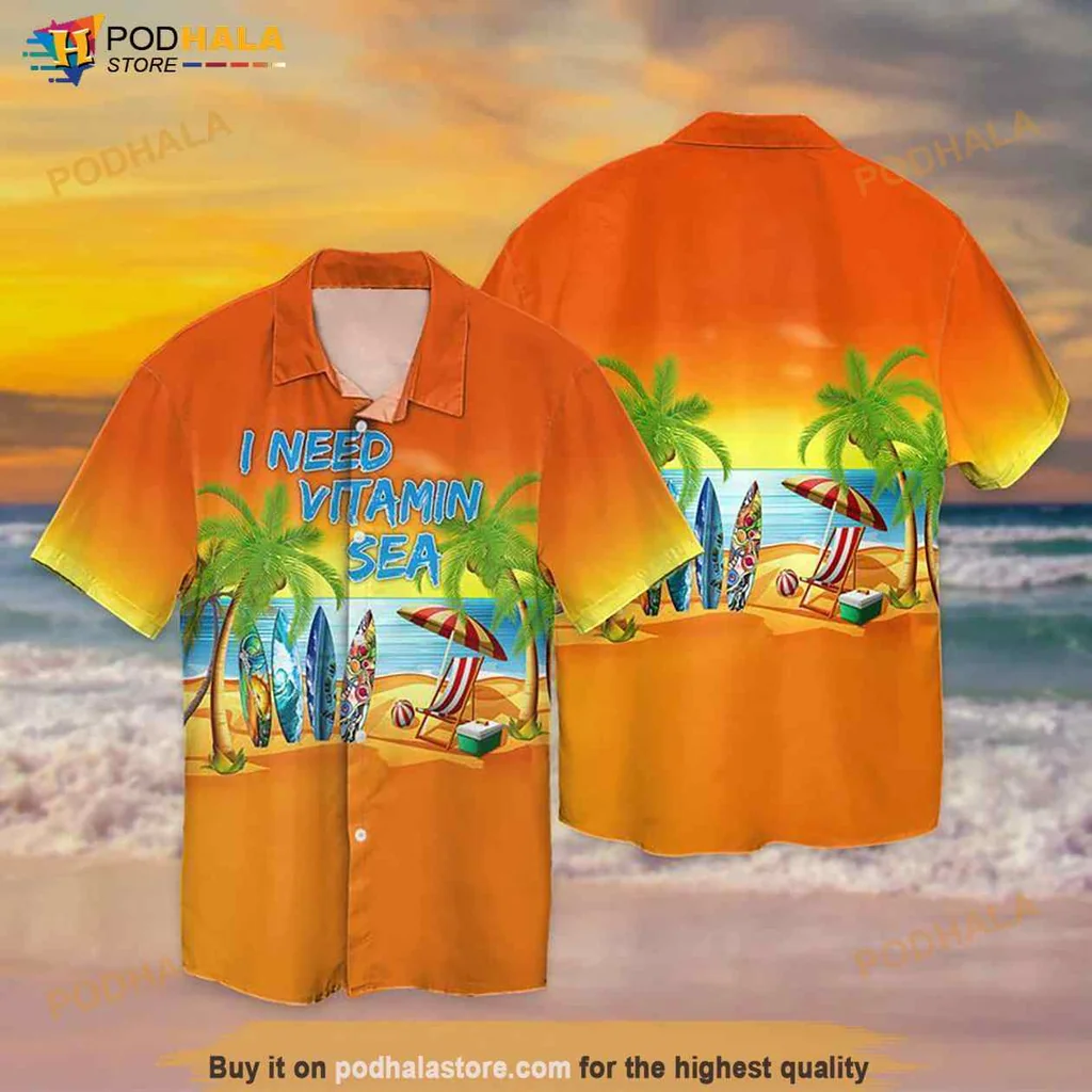Beach Lover Tropical Hawaiian Shirt With I Need Vitamin Sea Design