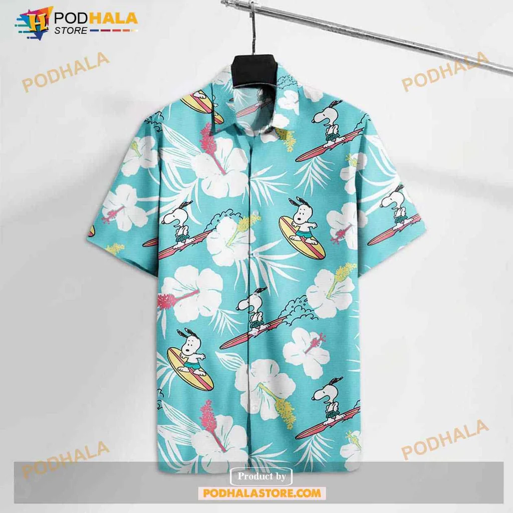 Beagle Surfing Hawaiian Shirt With Tropical Hibiscus And Summer Vibes