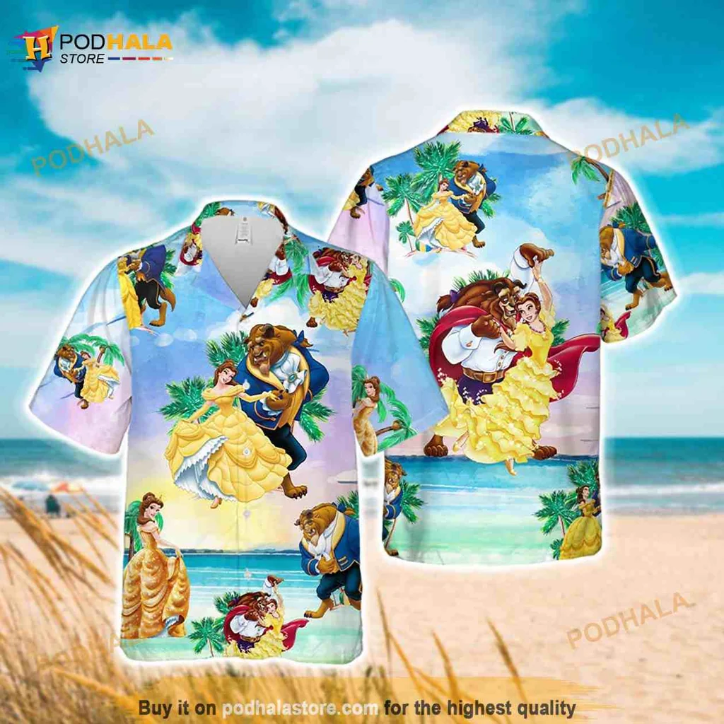 Beauty And The Beast Hawaiian Shirt, Colorful Disney Vacation Shirt