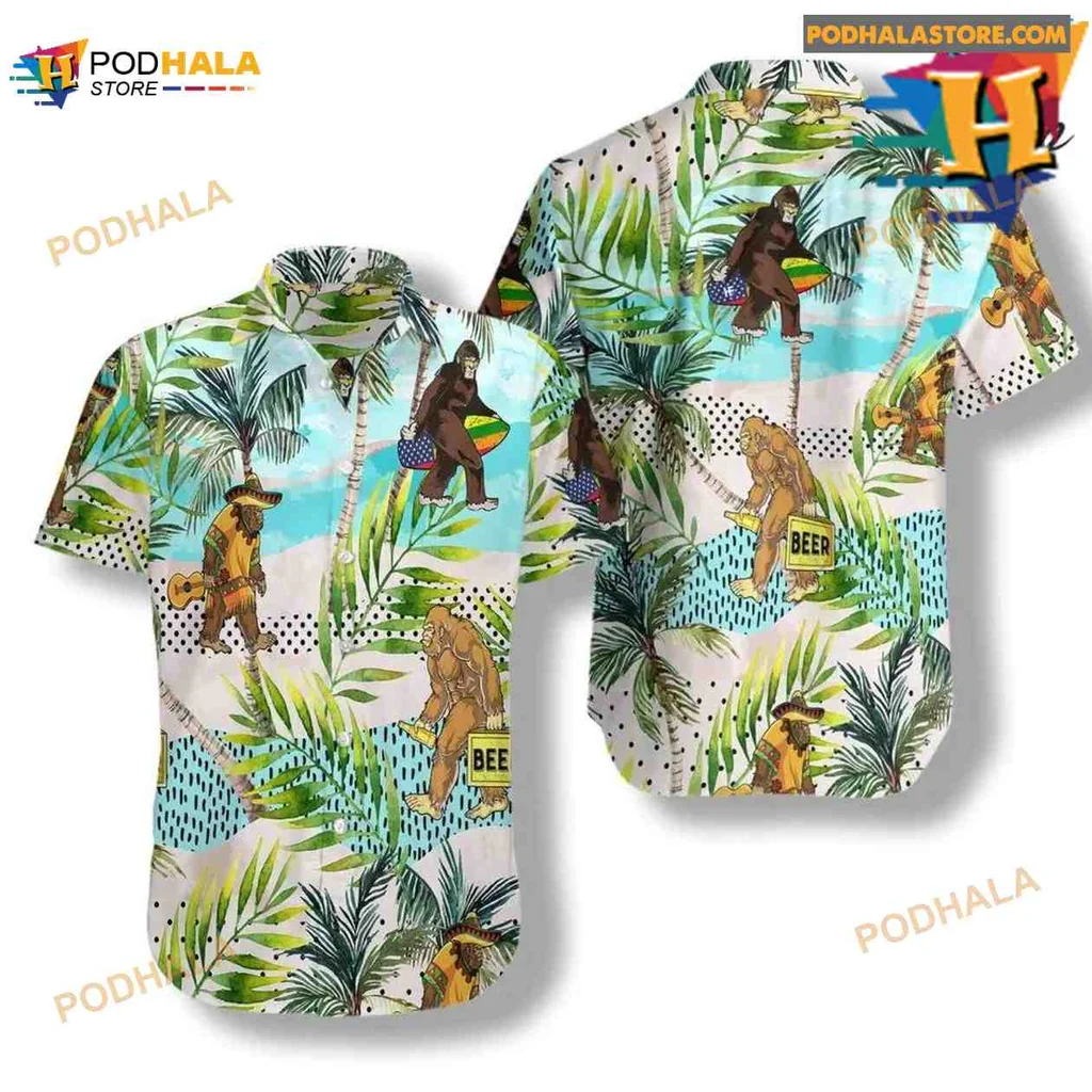 Bigfoot Beer Tropical Hawaiian Shirt With Fun Summer Vibes