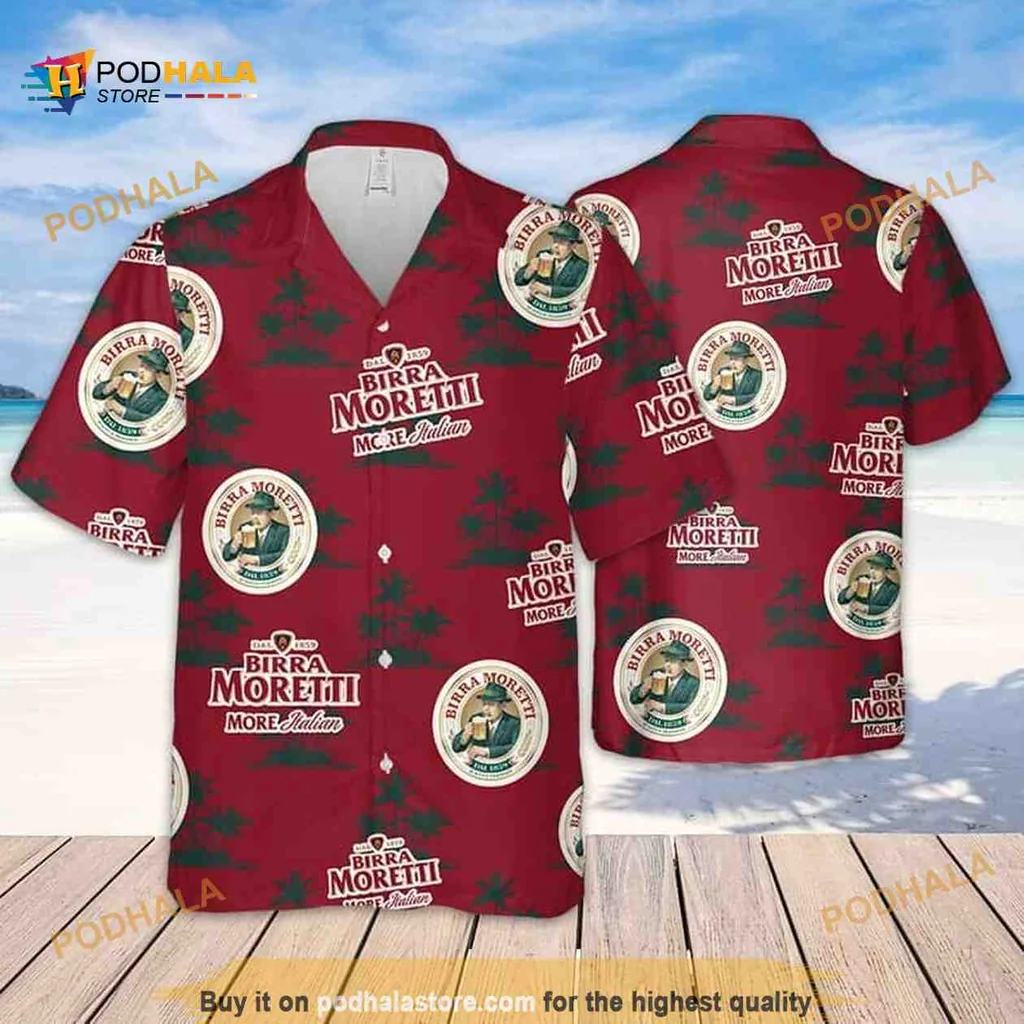 Birra Moretti Beer Pattern Hawaiian Shirt With Tropical Vibe