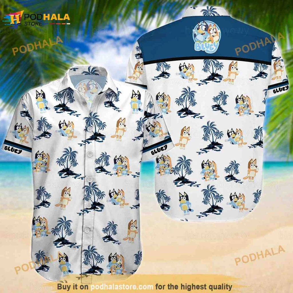 Bluey Bingo Tropical Hawaiian Shirt With Playful Characters