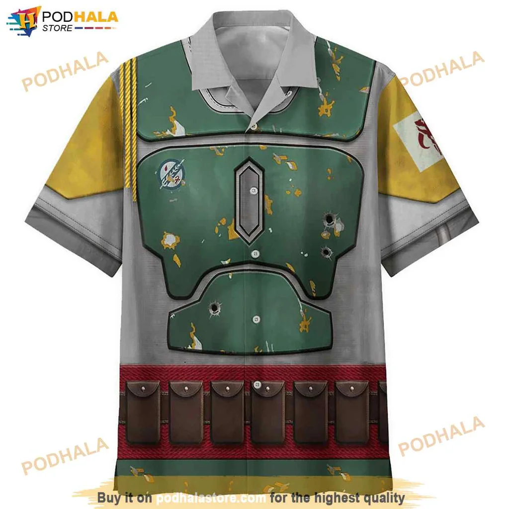 Boba Fett Tropical Hawaiian Shirt, Cosplay Design With Iconic Armor Details
