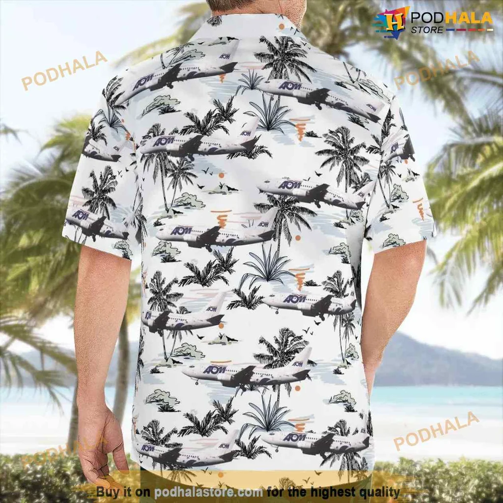 Boeing 737 500 Tropical Aloha Shirt With Palm Trees And Airplane Design Boeing 737 500 Tropical Aloha Shirt With Palm Trees And Airplane Design