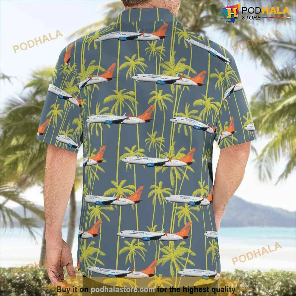 Boeing 737 Aviation Aloha Shirt With Tropical Palm Tree Design Boeing 737 Aviation Aloha Shirt With Tropical Palm Tree Design
