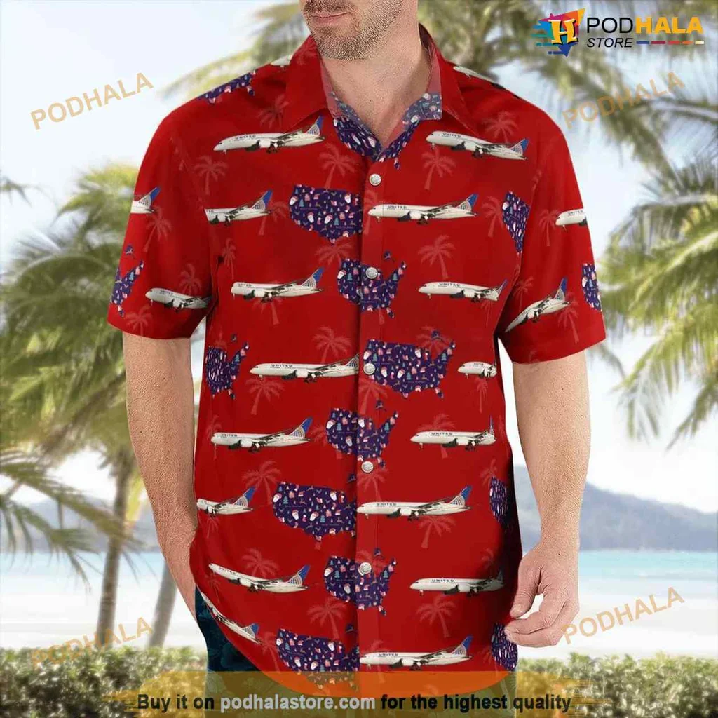 Boeing 787 8 Dreamliner Hawaiian Shirt With United States Map Design