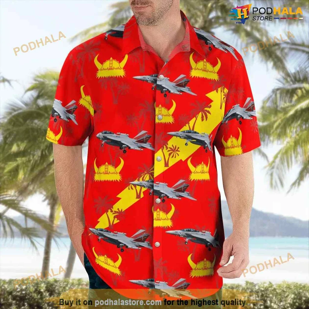 Boeing Ea 18g Growler Hawaiian Shirt With Military Aircraft And Tropical Motifs