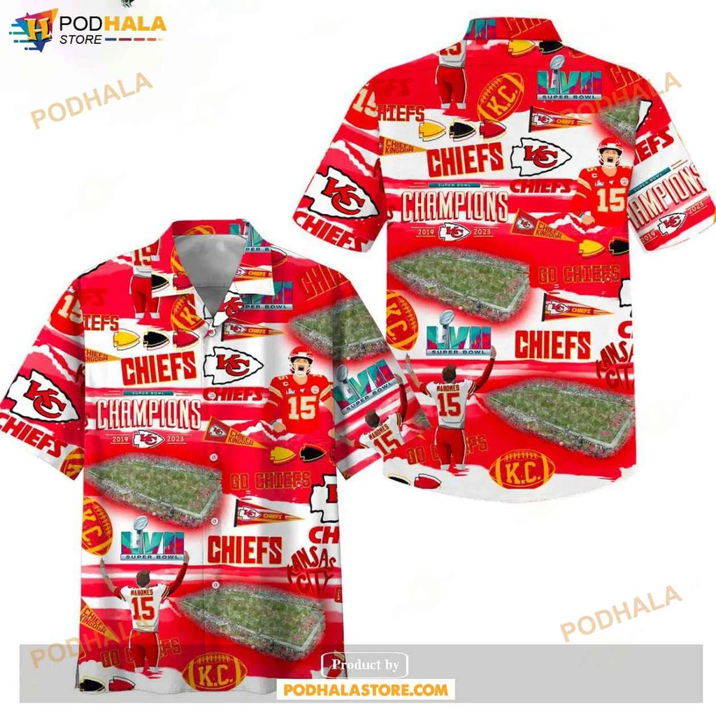 Bold Champions Hawaiian Shirt, Kansas City Chiefs Vibrant Design, Game Day Ready