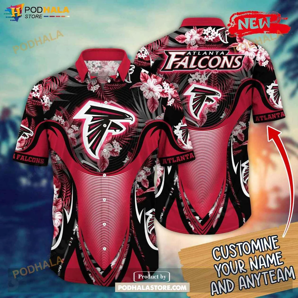 Bold Falcons Floral Shirt, Personalized Atlanta Falcons Fan Shirt For Game Day