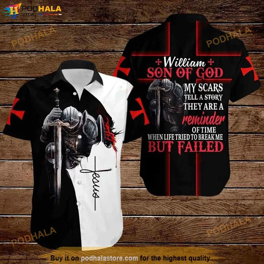 Bold Knight Armor Hawaiian Shirt My Scars Tell A Story Reminder Of Strength