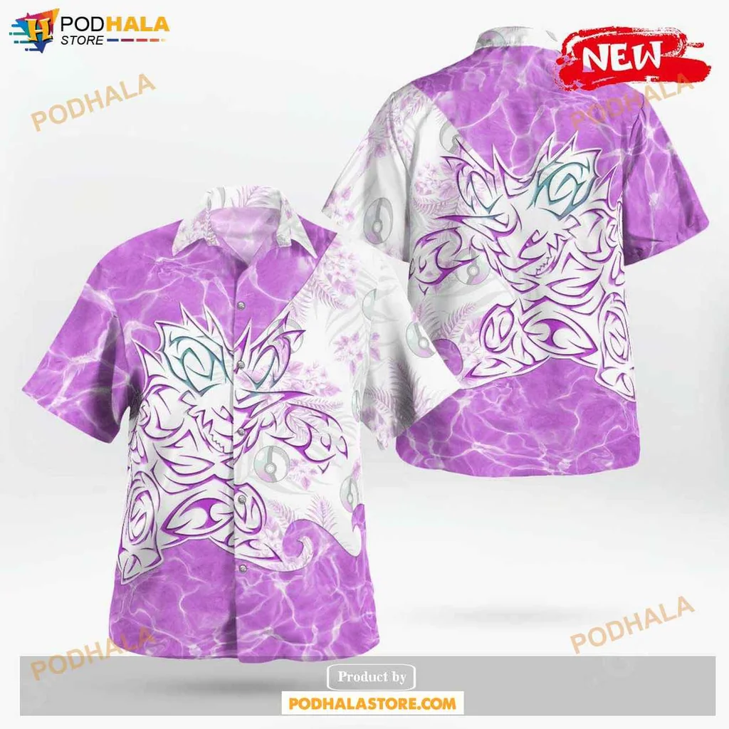 Bold Nidoking Aloha Shirt, Vibrant Tribal Design Shirt For Fans Of Pokémon