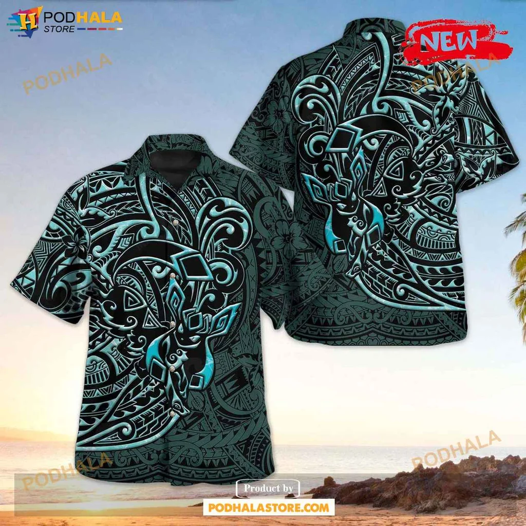 Bold Polynesian Aloha Shirt, Vibrant Tropical Design For Men And Women