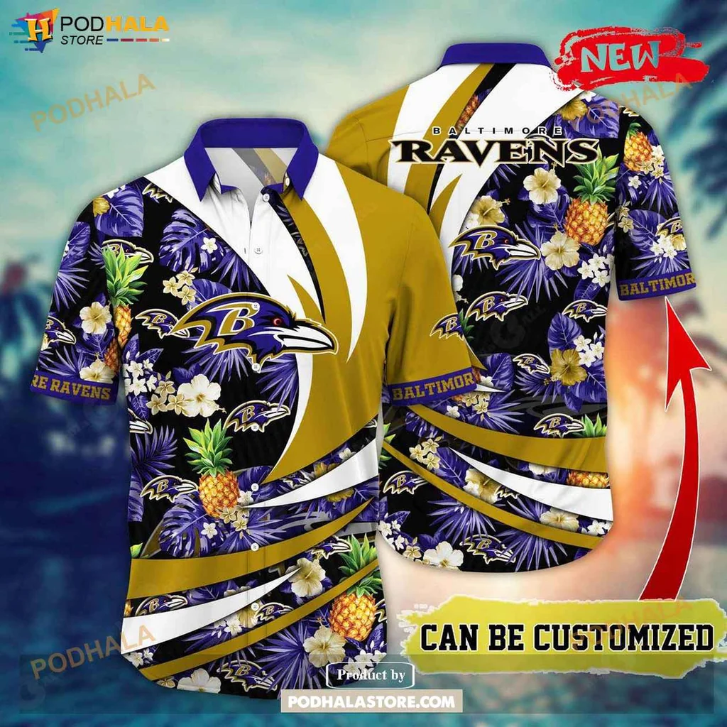 Bold Ravens Aloha Shirt, Personalized Summer Shirt For Baltimore Ravens Fans