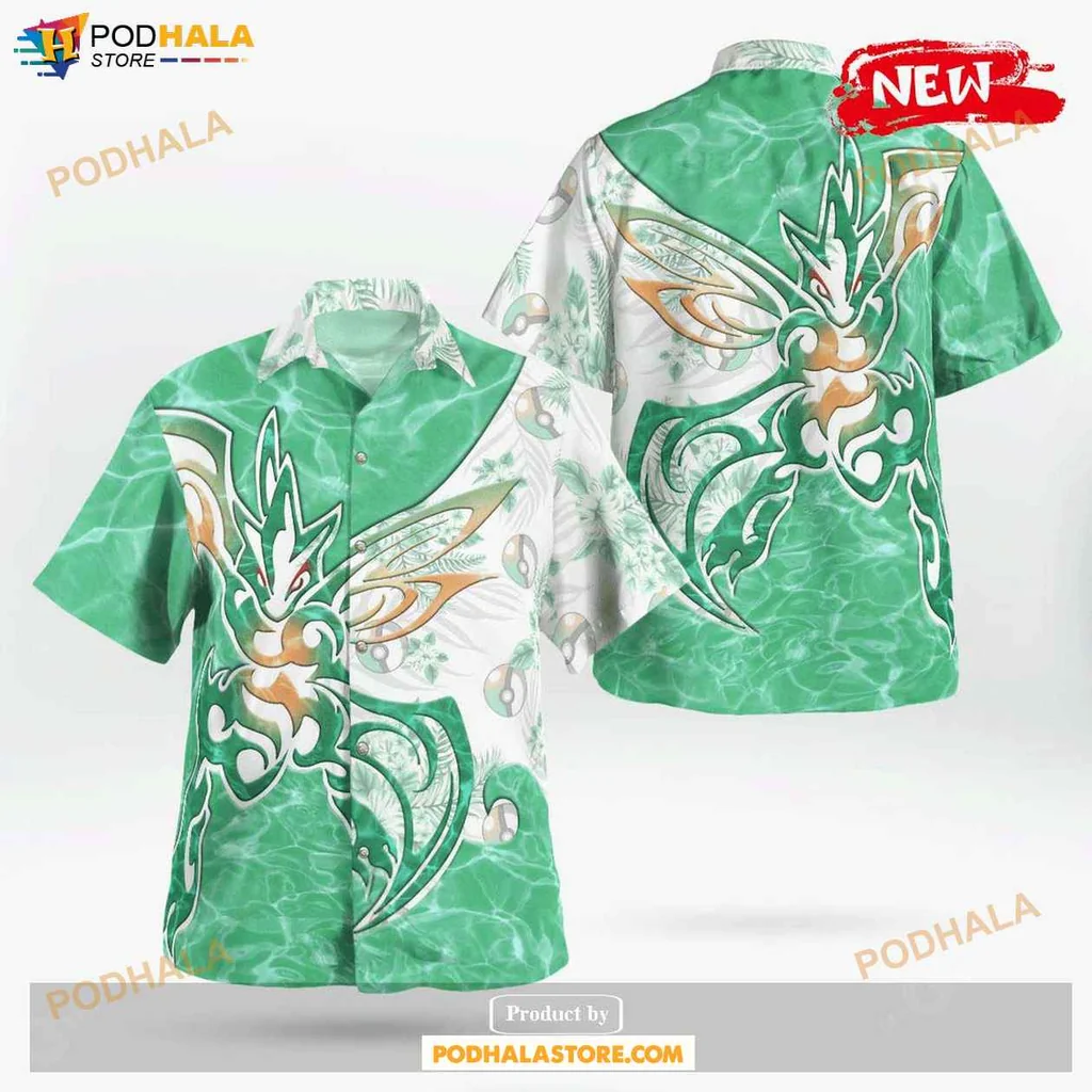 Bold Scyther Aloha Shirt, Vibrant Tropical Design For Men And Women