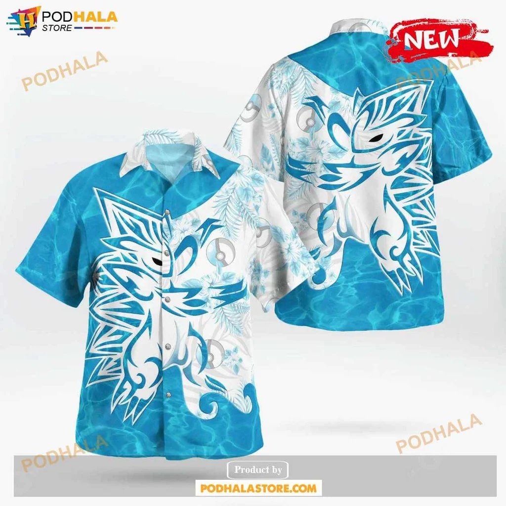 Bold Tribal Sandslash Aloha Shirt, Vibrant Tropical Design For Beach Lovers