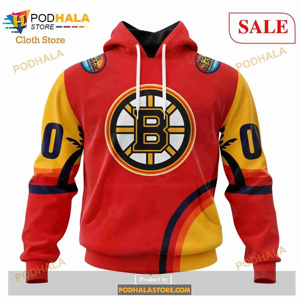 Boston Bruins All Star Game 3d Hoodie With Vibrant Florida Sunset Design