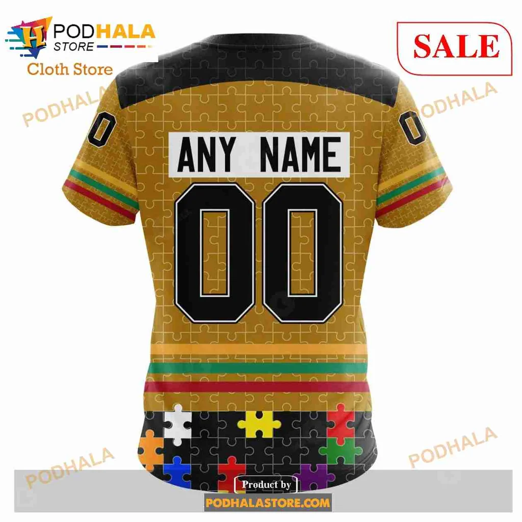 Boston Bruins Autism Awareness 3d Hoodie With Colorful Puzzle Design - Product View 7 Boston Bruins Autism Awareness 3d Hoodie With Colorful Puzzle Design - Product View 7