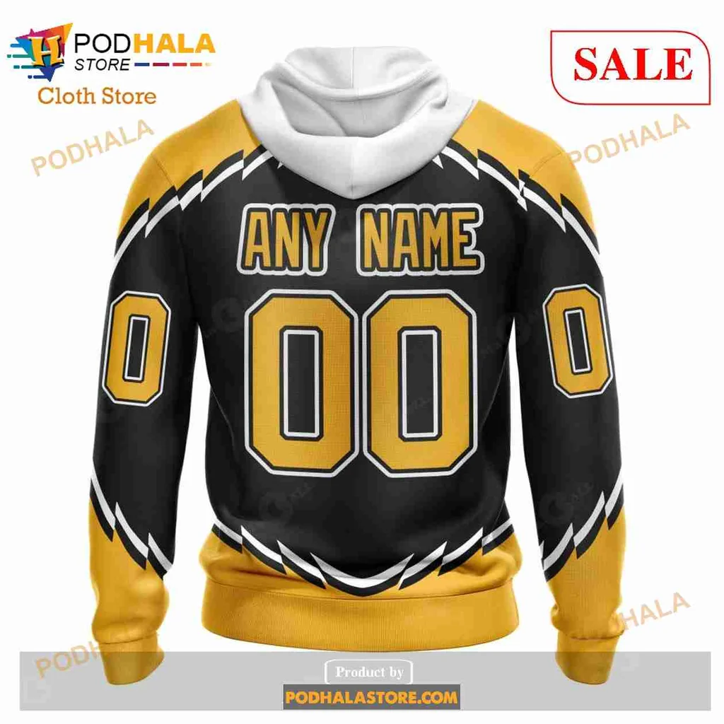Boston Bruins Bear AOP Hoodie With Retro Yellow Accents Boston Bruins Bear AOP Hoodie With Retro Yellow Accents