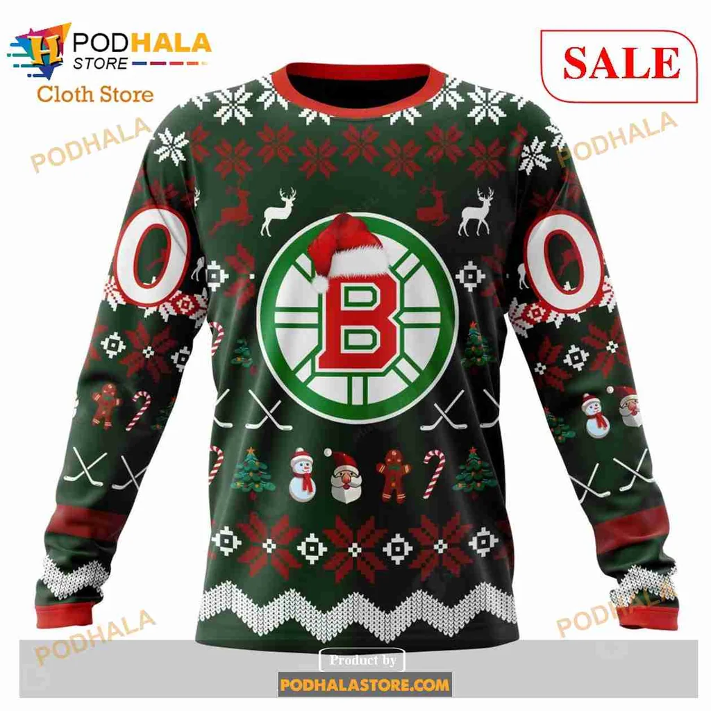 Boston Bruins Christmas 3D Print Hoodie With Festive Holiday Design Boston Bruins Christmas 3D Print Hoodie With Festive Holiday Design