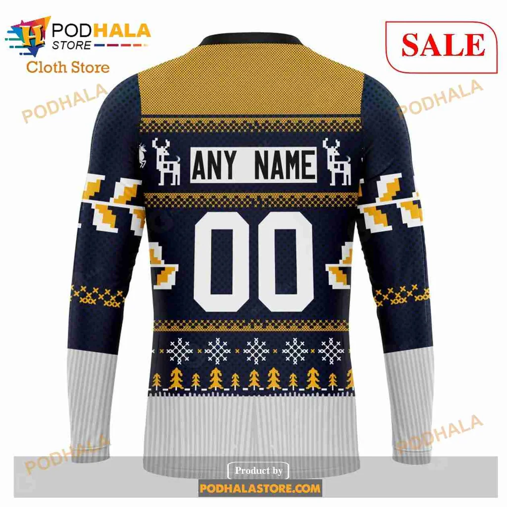 Boston Bruins Christmas Hoodie Featuring Ugly Sweater Design - Product View 5 Boston Bruins Christmas Hoodie Featuring Ugly Sweater Design - Product View 5