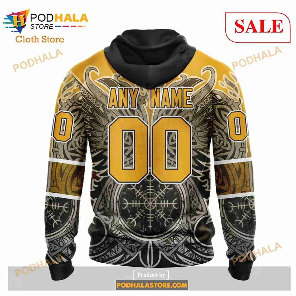 Boston Bruins Norse Viking Symbols All Over Print Hoodie With Intricate Design Boston Bruins Norse Viking Symbols All Over Print Hoodie With Intricate Design