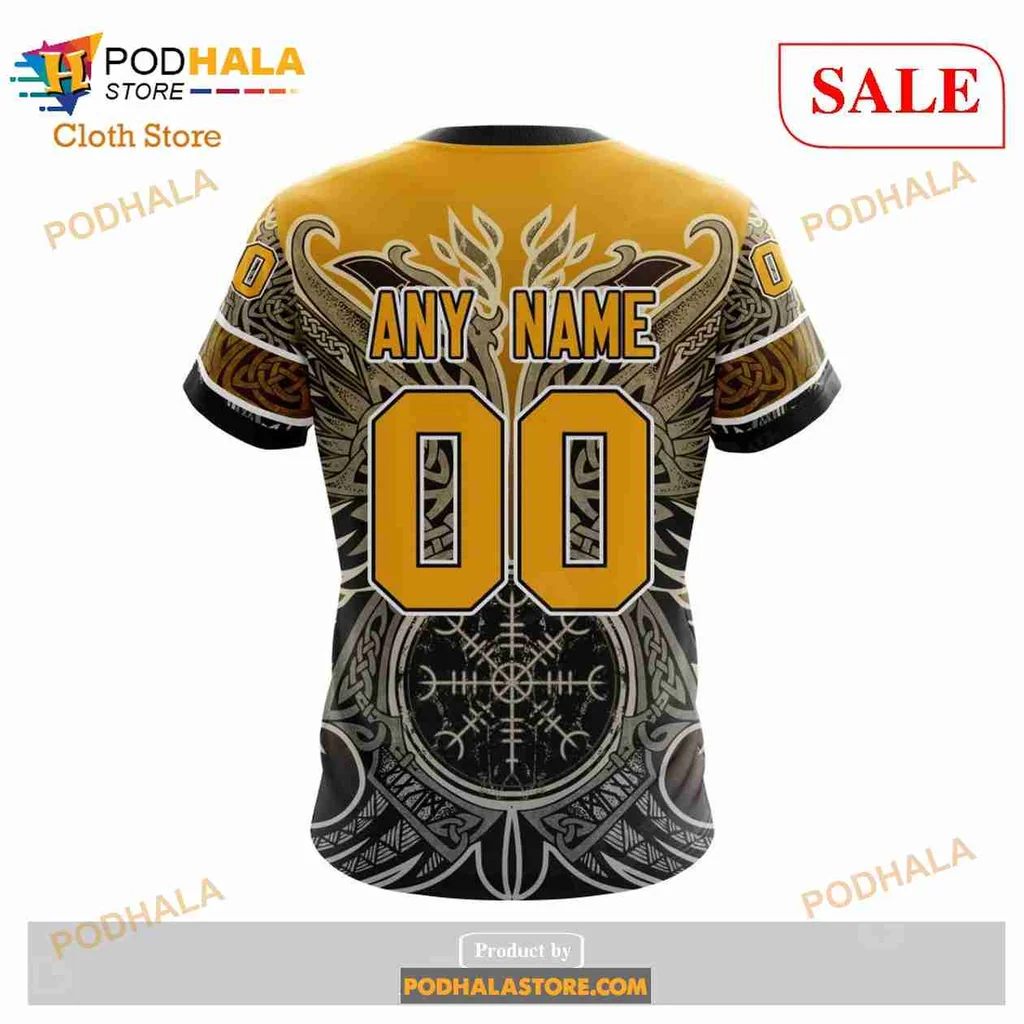 Boston Bruins Norse Viking Symbols AOP Hoodie With Intricate Design Boston Bruins Norse Viking Symbols AOP Hoodie With Intricate Design